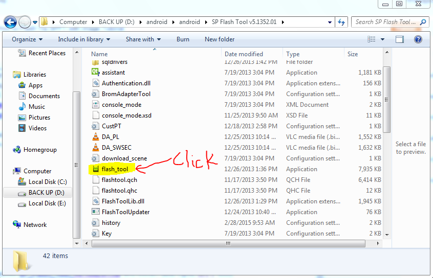 Click Flash tool