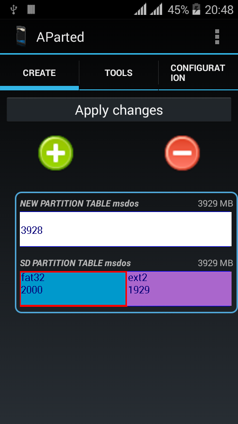 Aparted apps to partition your SDcard Aparted apps to partition your SDcard Screenshot 4