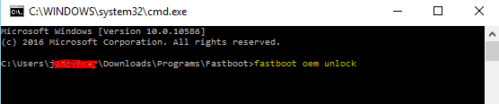 fastboot oem unlock
