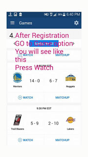 NBA APP Game option