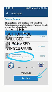 NBA APP Purchase single game